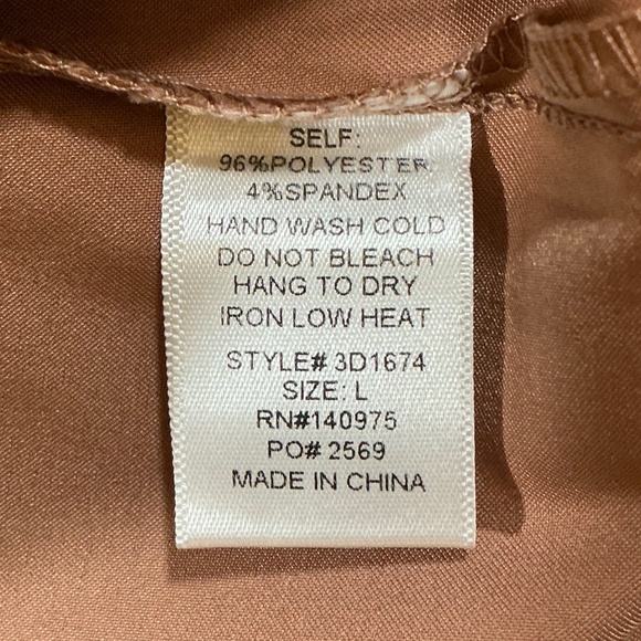 Molly Green Sabrina Champagne Satin Midi Dress Size Large - Picture 4 of 7